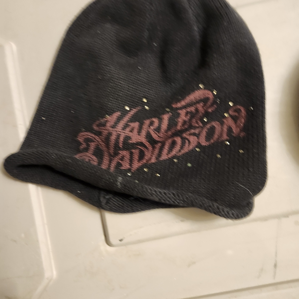 women's sequined Harley Davidson beanie hat